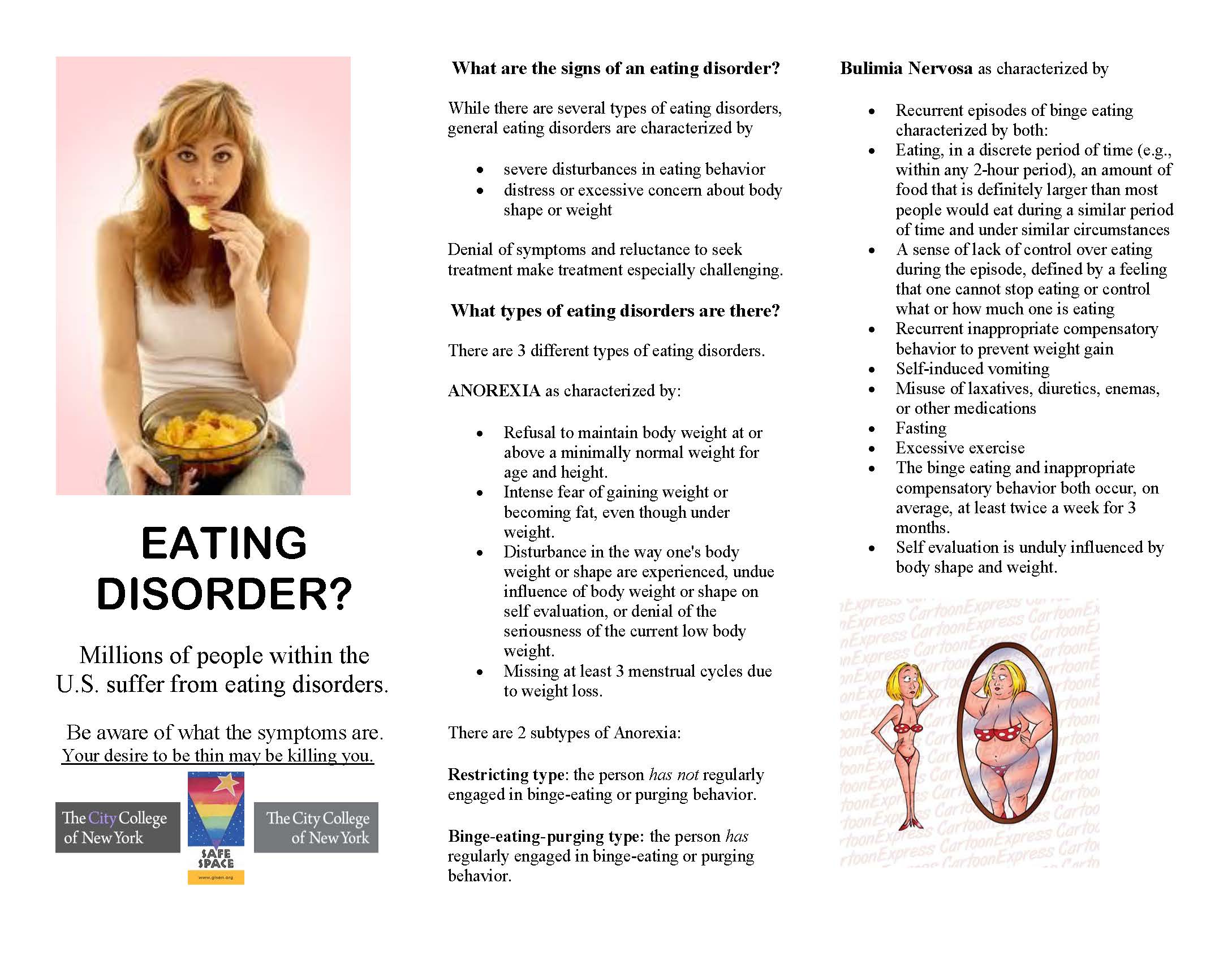 Eating Disorder Brochure The City College Of New York